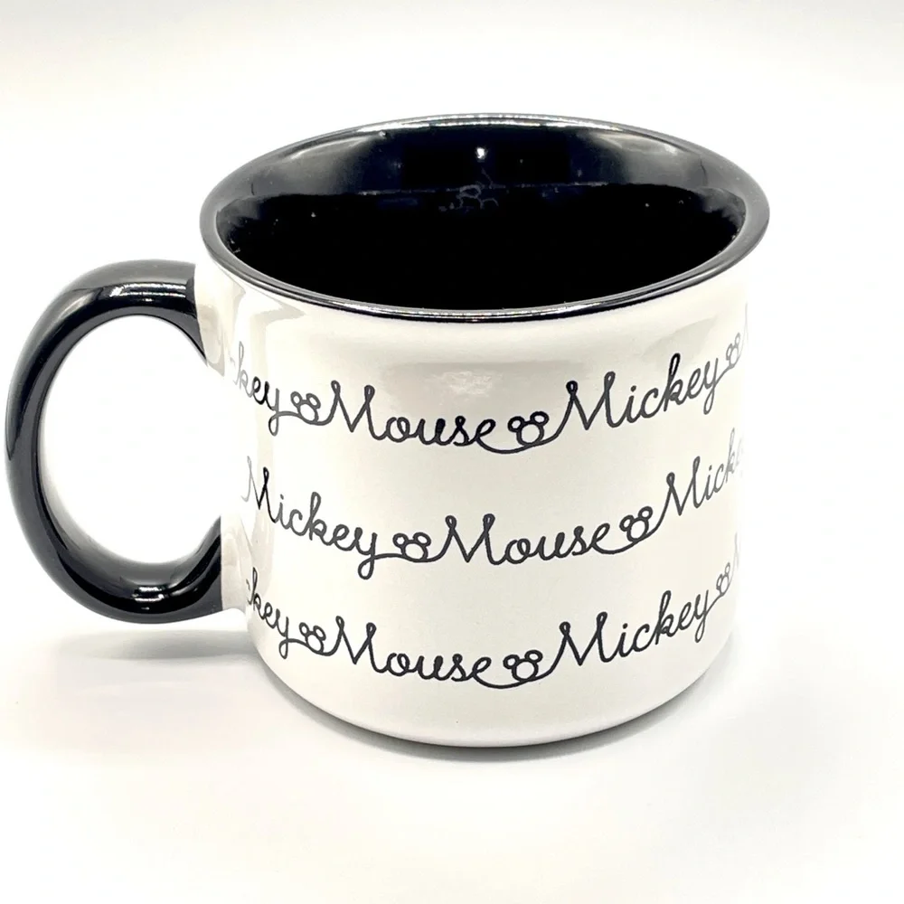 Disney Mickey Mouse Black and White Cursive Mug - Picture 5 of 9